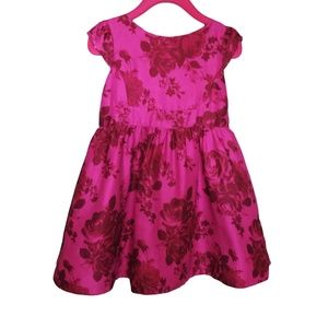 Bright Rose Print Girls Dress 3T